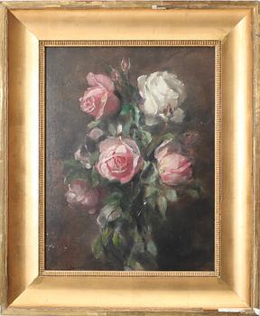 EMMA EKVALL, olja på pannå, sign.