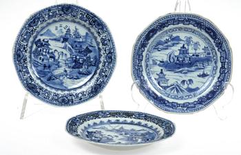 ASSIETTER, 25 st, porslin, Kina, 1700-tal.