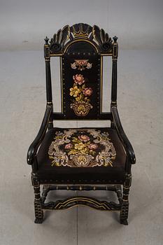 KARMSTOL, barockstil. 1800/1900-tal.