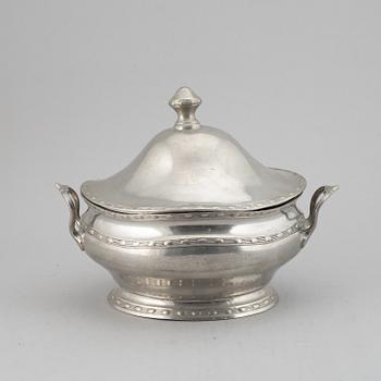 A late Gustavian pewter tureen by C G Malmborg.