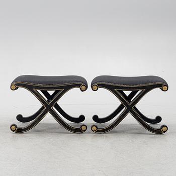 Stools, a pair, Empire style, second half of the 20th century.