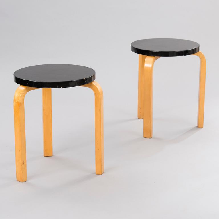 Two Mid 20th Century '60' stools for Artek.