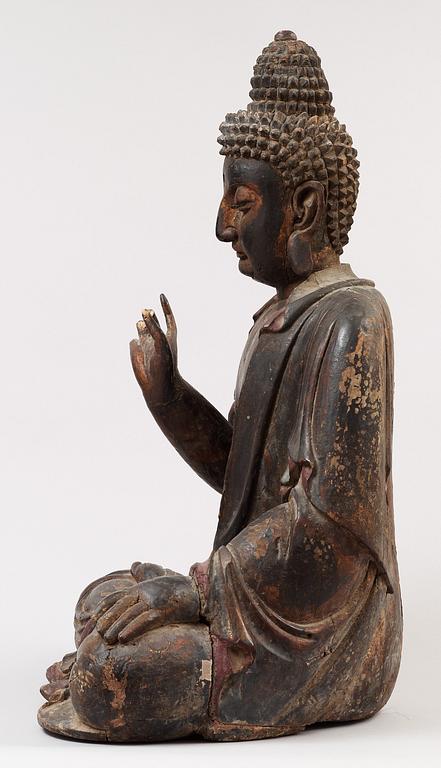 BUDDHA, trä och lack. Japan, 1900-talets andra hälft.