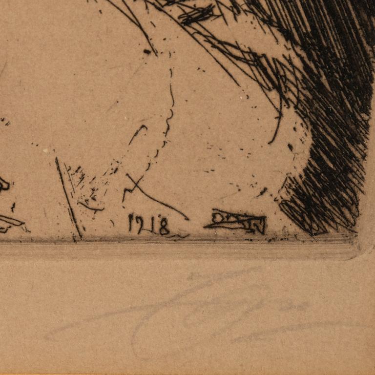 Anders Zorn, etching, signed Zorn in pencil.
