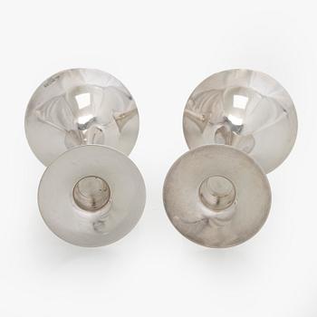 Tapio Wirkkala, A pair of 'Trumpet' silver candlesticks, Kultakeskus, Hämeenlinna.