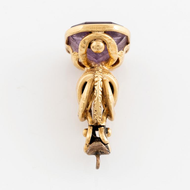 Sigill, guld med ametist, 1800-tal,
