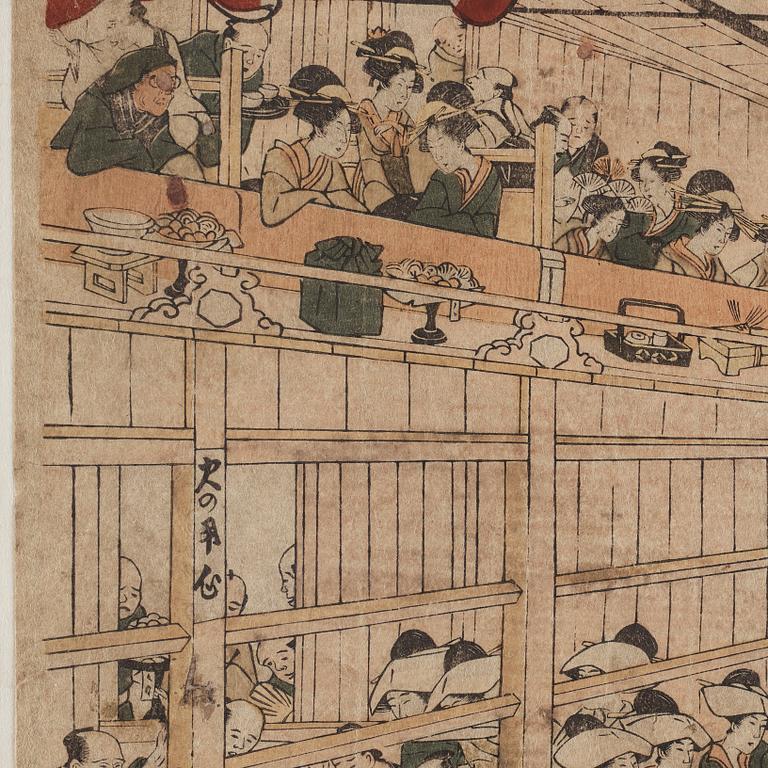 UTAGAWA TOYOKUNI I (1769-1825), efter, färgträsnitt. Japan, 1800-tal.