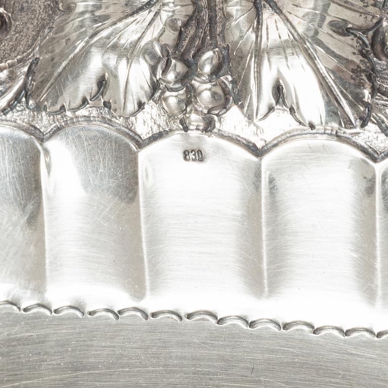 Tray, silver, 20th century.