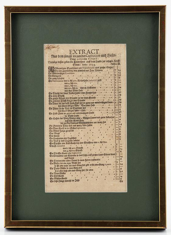 Table, Stralsund, 1694.