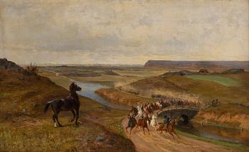 Olof Hermelin & Johan Georg Arsenius, oil on canvas, signed and dated 1886.