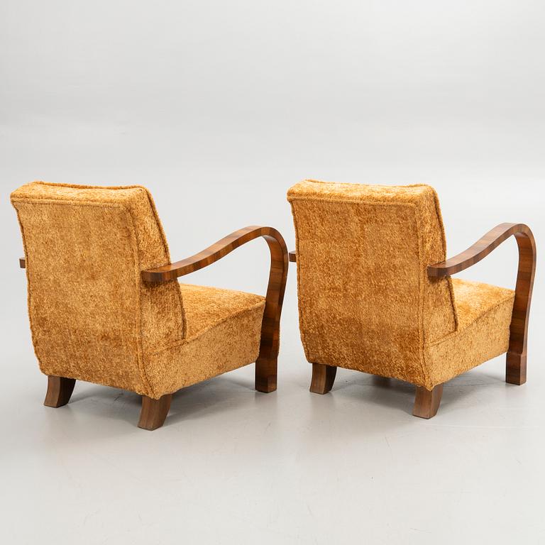 Armchairs, a pair, Art Deco style, 20th century.