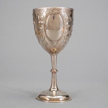 VINGLAS, sterlingsilver, Viktoriansk, Birmingham, 1872. Vikt ca 207 gram.
