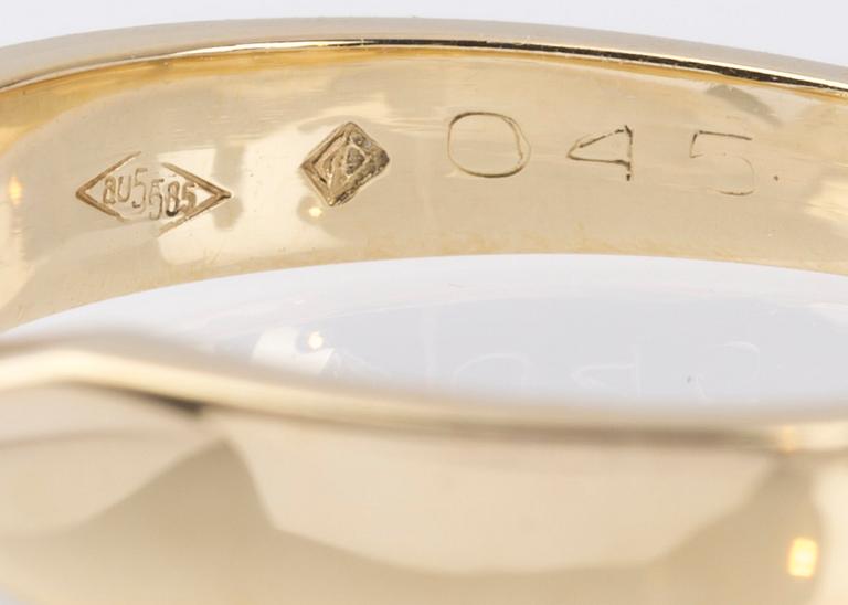 RING, 18K guld med briljantslipad diamant, ca 0.45 ct.