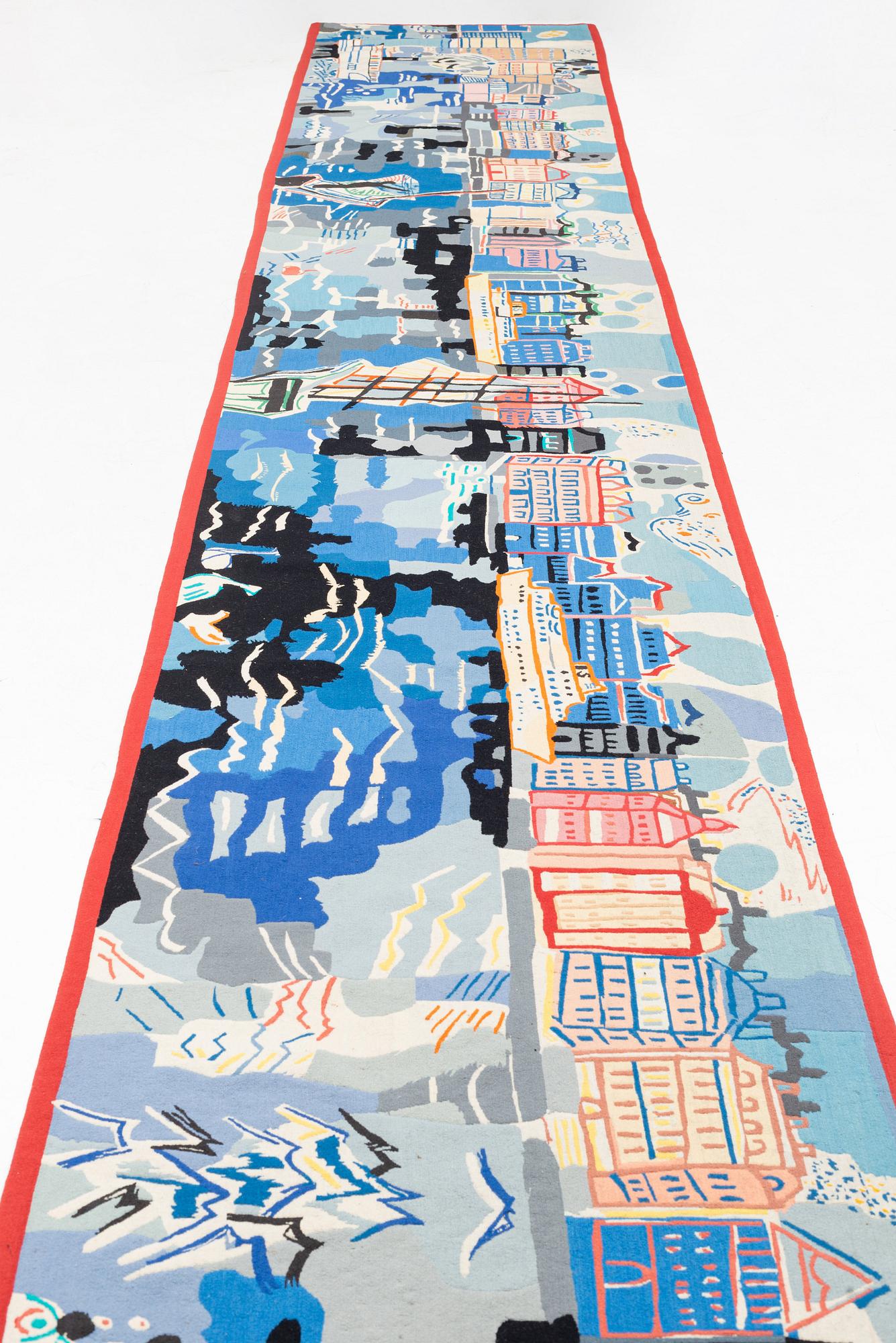 Lars Gynning, vävd tapet, gobelängteknik, ca 690 x 103 cm, signerad GYNNING Portalegre, Portugal.