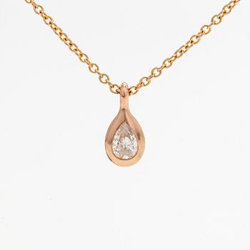 Tiffany & Co, Elsa Peretti, halsband, "Diamonds by the Yard", 18K guld med en päronslipad diamant.