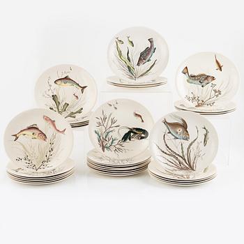 A 32-piece 'Fish' ceramic service, Johnson Bros, England.