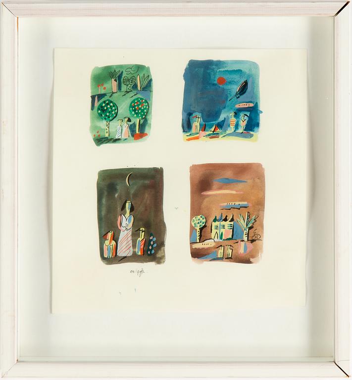 Madeleine Pyk, mixed media, signed.