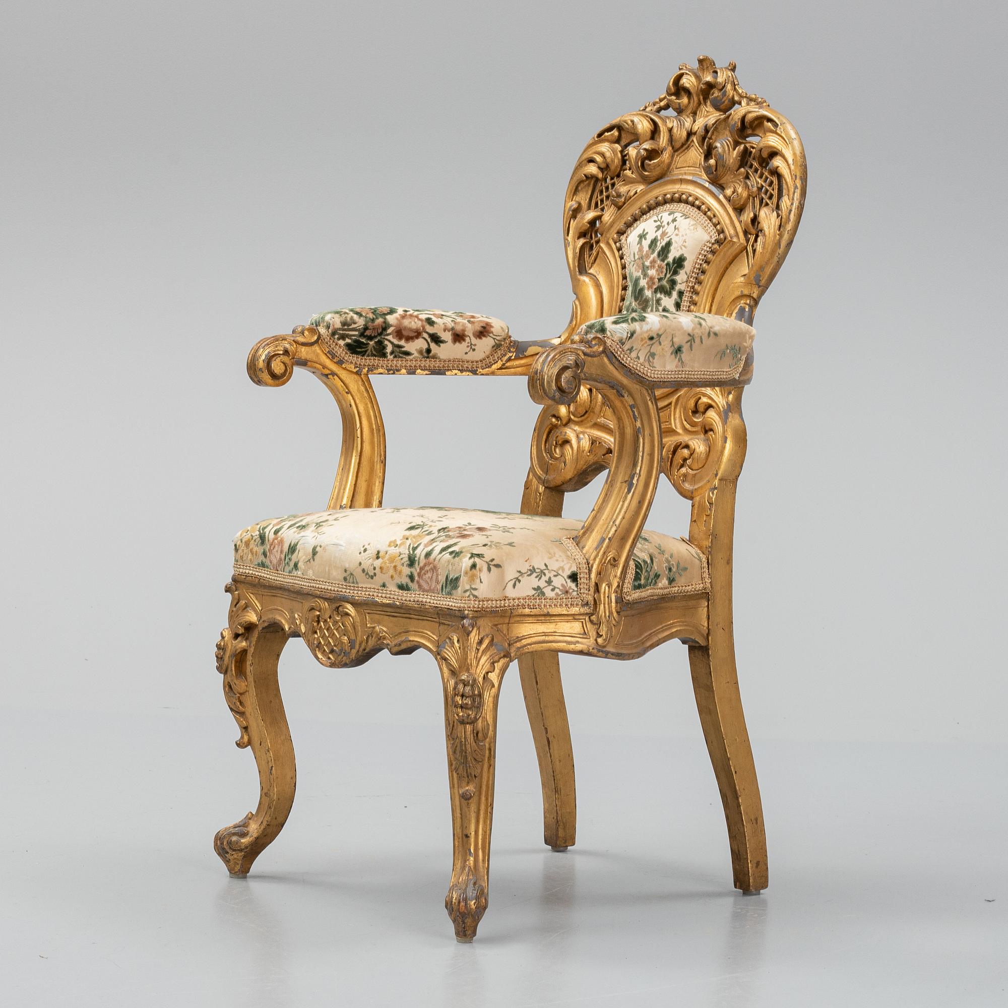 A south European Baroque style chair, late 19th Century.