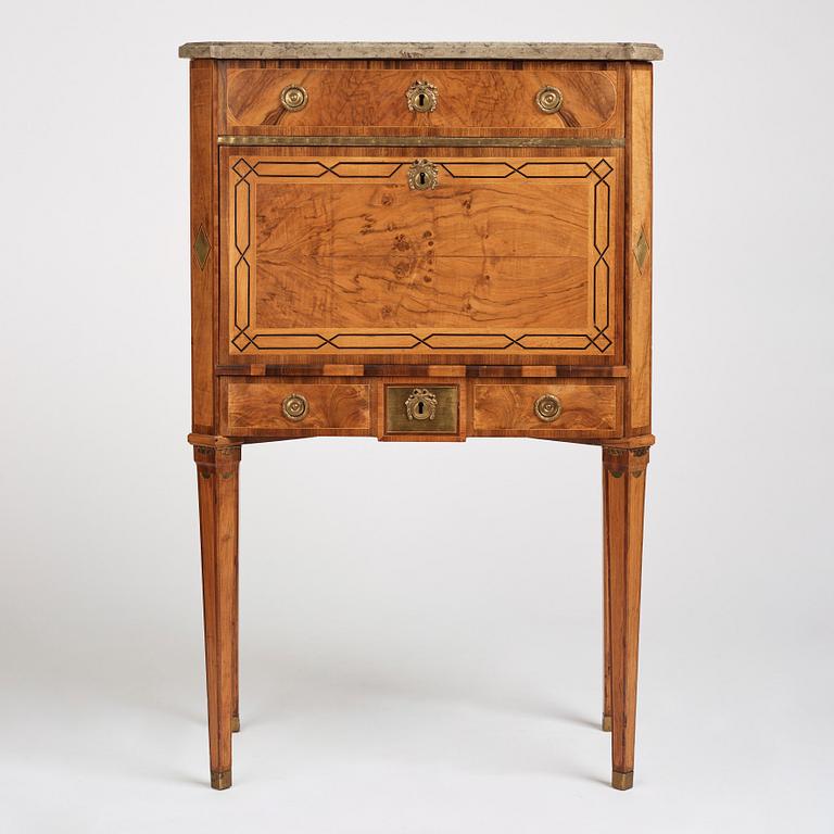 A Gustavian Secretaire, signed by G Foltiern (master in Stockholm 1771-1804), 1782.