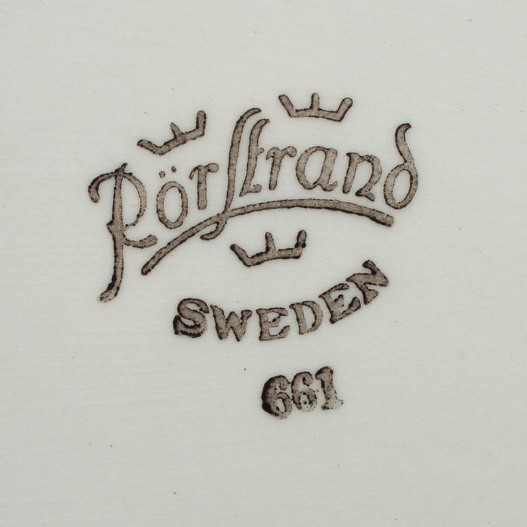 SERVISDELAR, 24 st, flintgods, "Blå Eld", Hertha Bengtsson, Rörstrand, 1900-talets andra hälft.