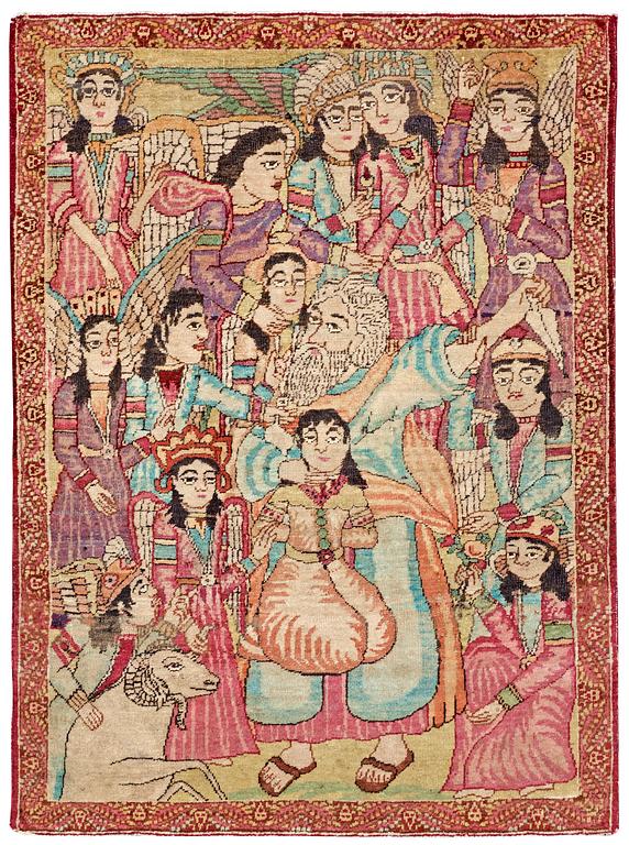 SEMIANTIK KIRMAN LAVER FIGURAL. 83,5 x 64 cm.