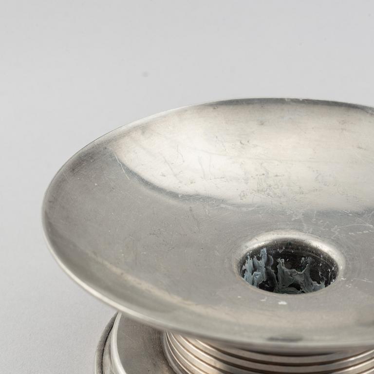 A pair of swedish pewter candlesticks, GAB 1939.