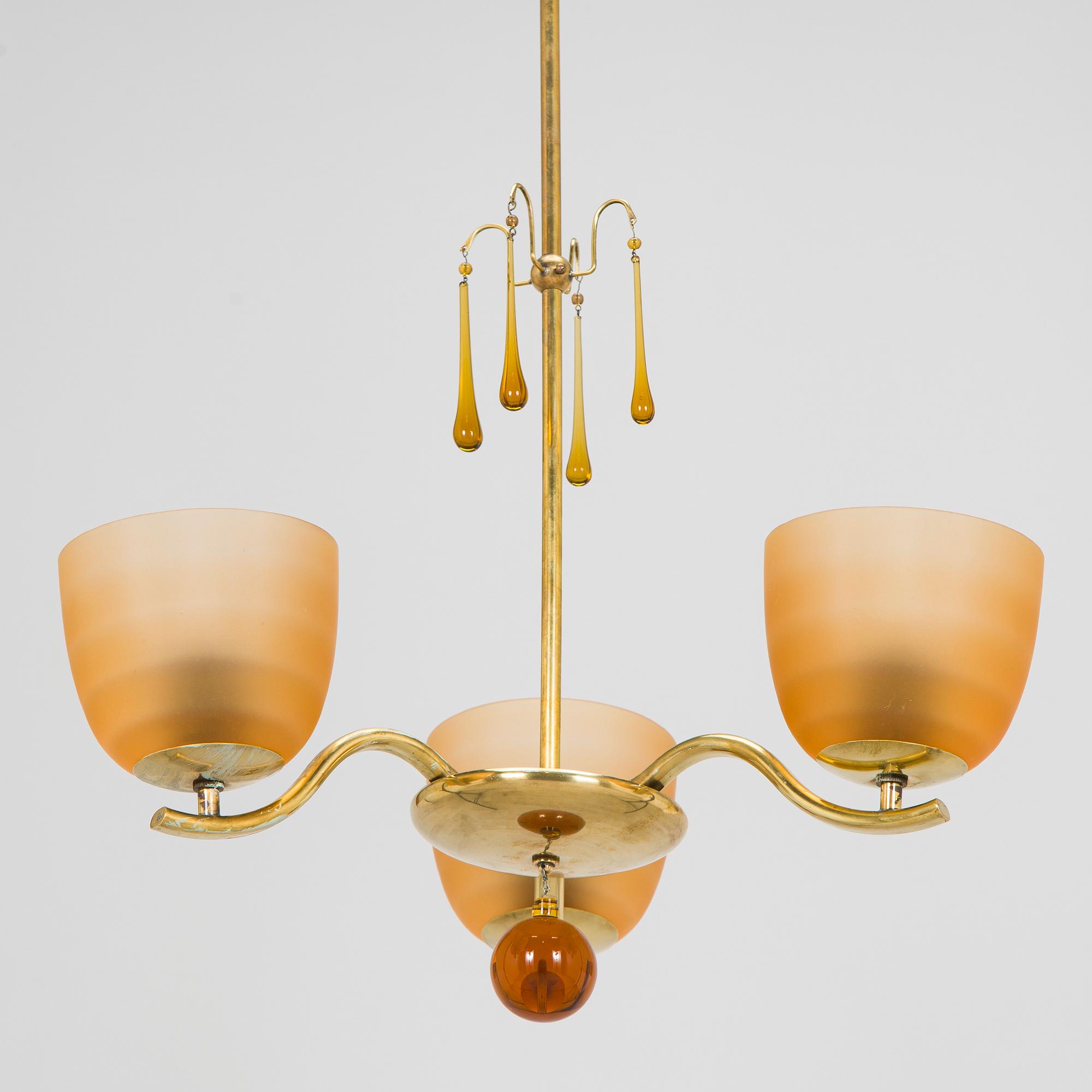 Paavo Tynell, taklampa modell 1461/3, Taito, 1930-tal.