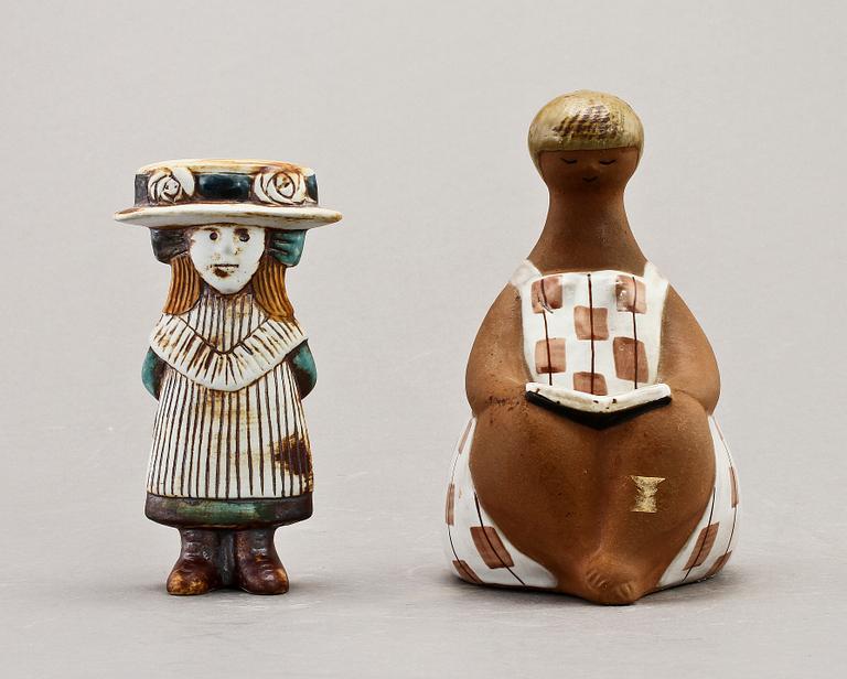 FIGURINER, 2 st, stengods, Lisa Larson. Gustavsberg.