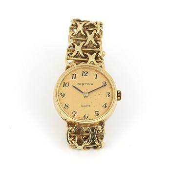 ARMBANDSUR, Certina, 18K guld, armband, D Ekström, Falköping, 1988. Total vikt ca 21 g.