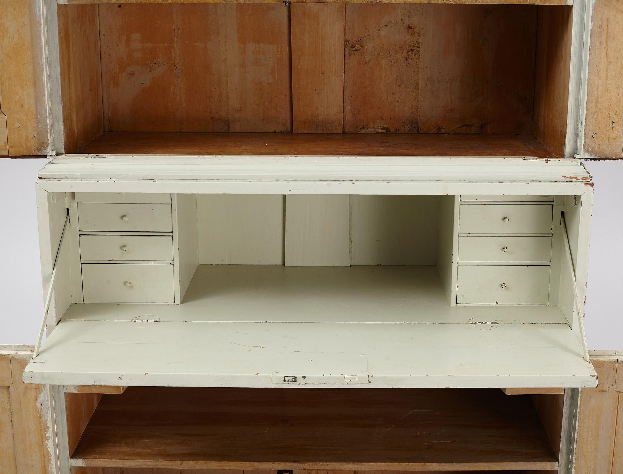 A 18th century panited cabinet.