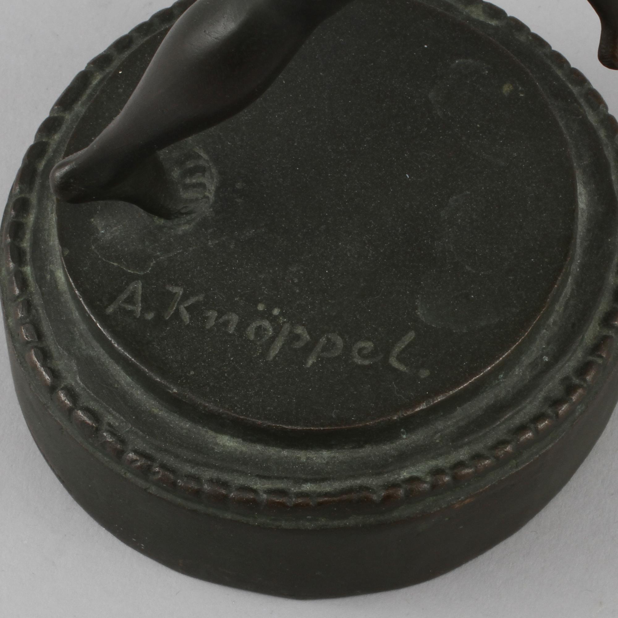 ARVID KNÖPPEL, skulptur, patinerad brons, signerad.