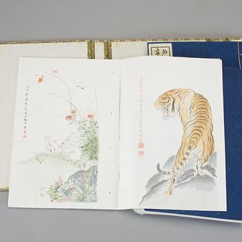 BOK, med träsnitt, Kina. Utgivna av Rong Bao Zhai Beijing 1950-tal.