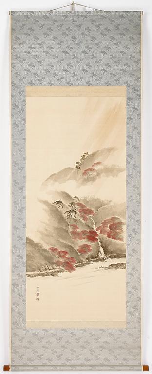 RULLMÅLNING, Japan, 1900-talets början, signerad.