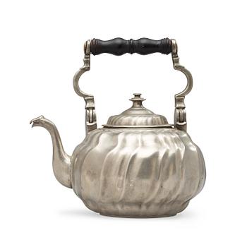 1634. A Rococo pewter tea-pot by G Östling 1778.