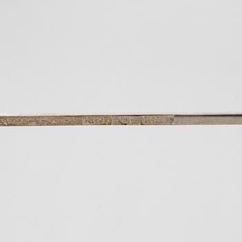 A set of 12 silver glass coasters, Auran Kultaseppä Oy Turku 1935 and 1983, and cocktail sticks, 12 pcs silver.