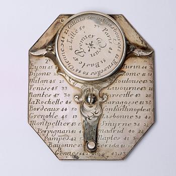 A travel sundial, Butterfield, Paris, 18th century,