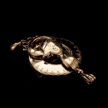 BROSCH, 18K guld, Sverige 1949. Vikt 6,0 g.