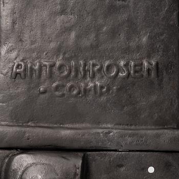Fireplace front, cast iron, Art Nouveau, after Hans W Larsen, late 20th century.