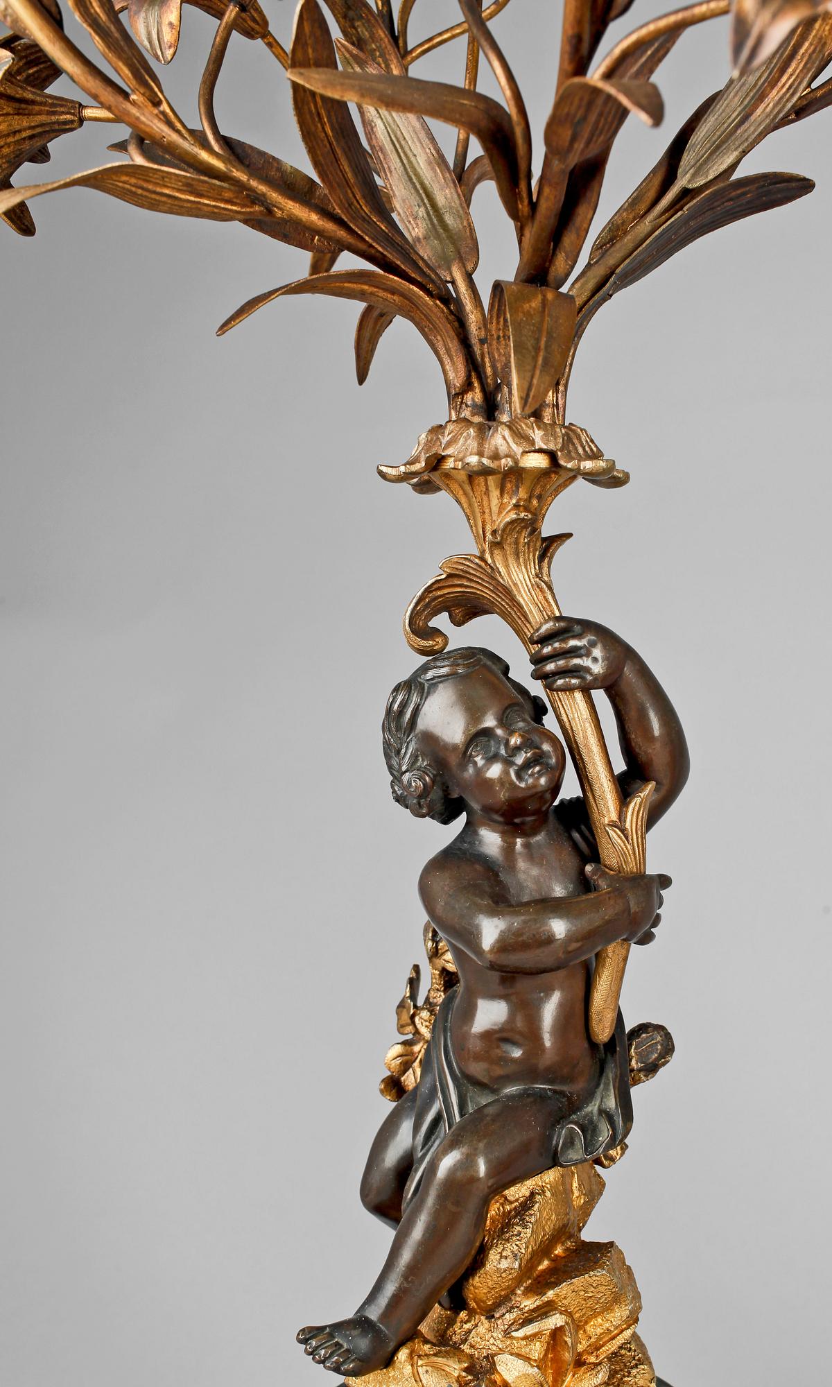KANDELABRAR, ett par, Frankrike, Nyrokoko, 1800-talets andra hälft,