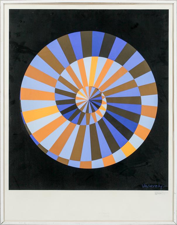 VICTOR VASARELY, efter, färglitografisk affisch, signerad i trycket.