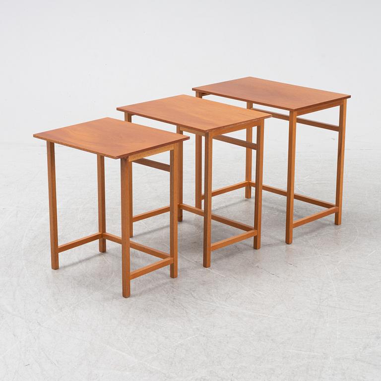 A model 618 mahogany nesting table by Josef Frank for Firma Svenskt Tenn.