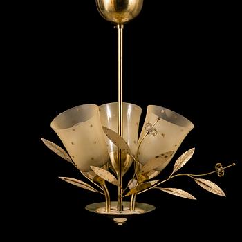 A mid-20th Century brass ceiling light, Itsu, Finland.