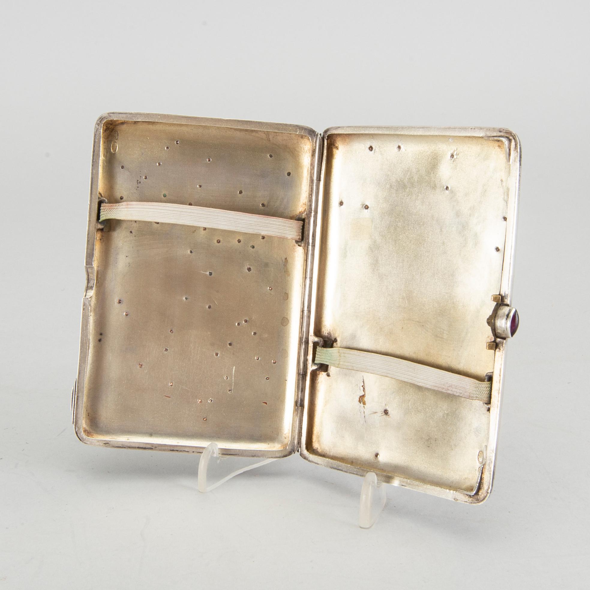 A 1908-1926 Russian silver cigarette case.