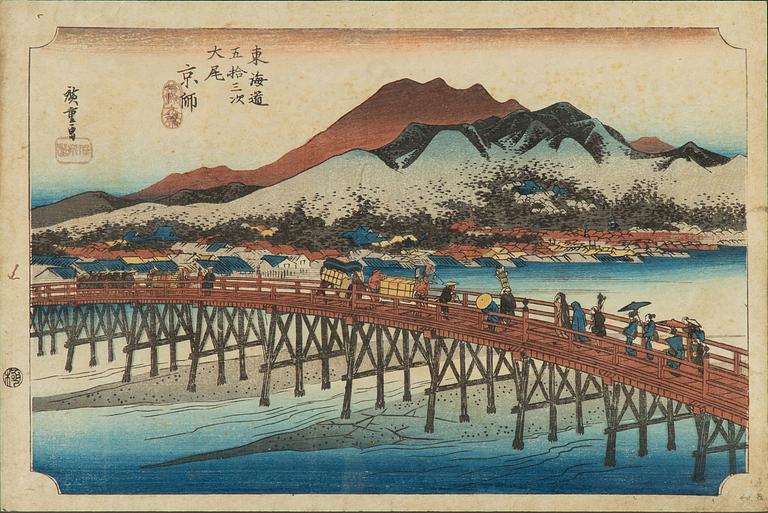 Ando Utagawa Hiroshige, woodblock print.