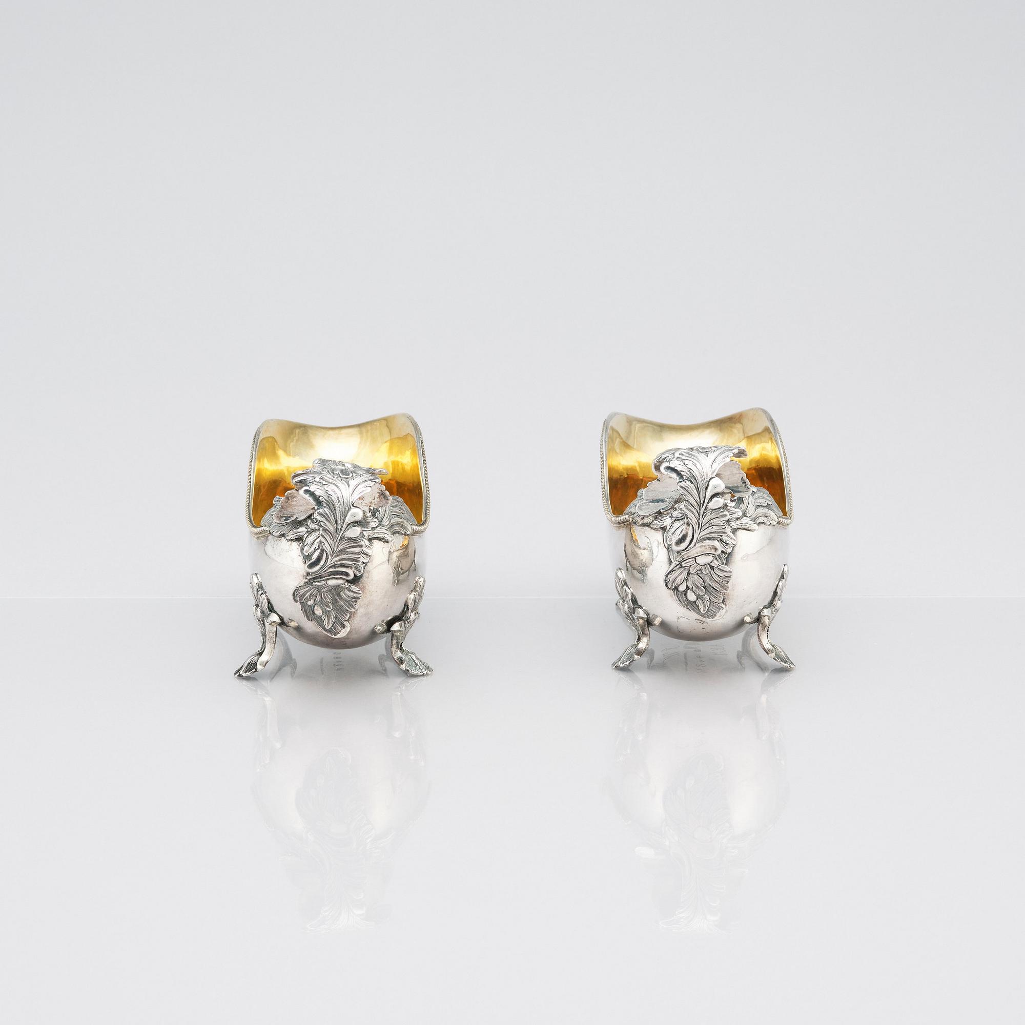 A pair of Swedish Rococo sauce-jugs, mark of Anders Schotte, Uddevalla 1794.