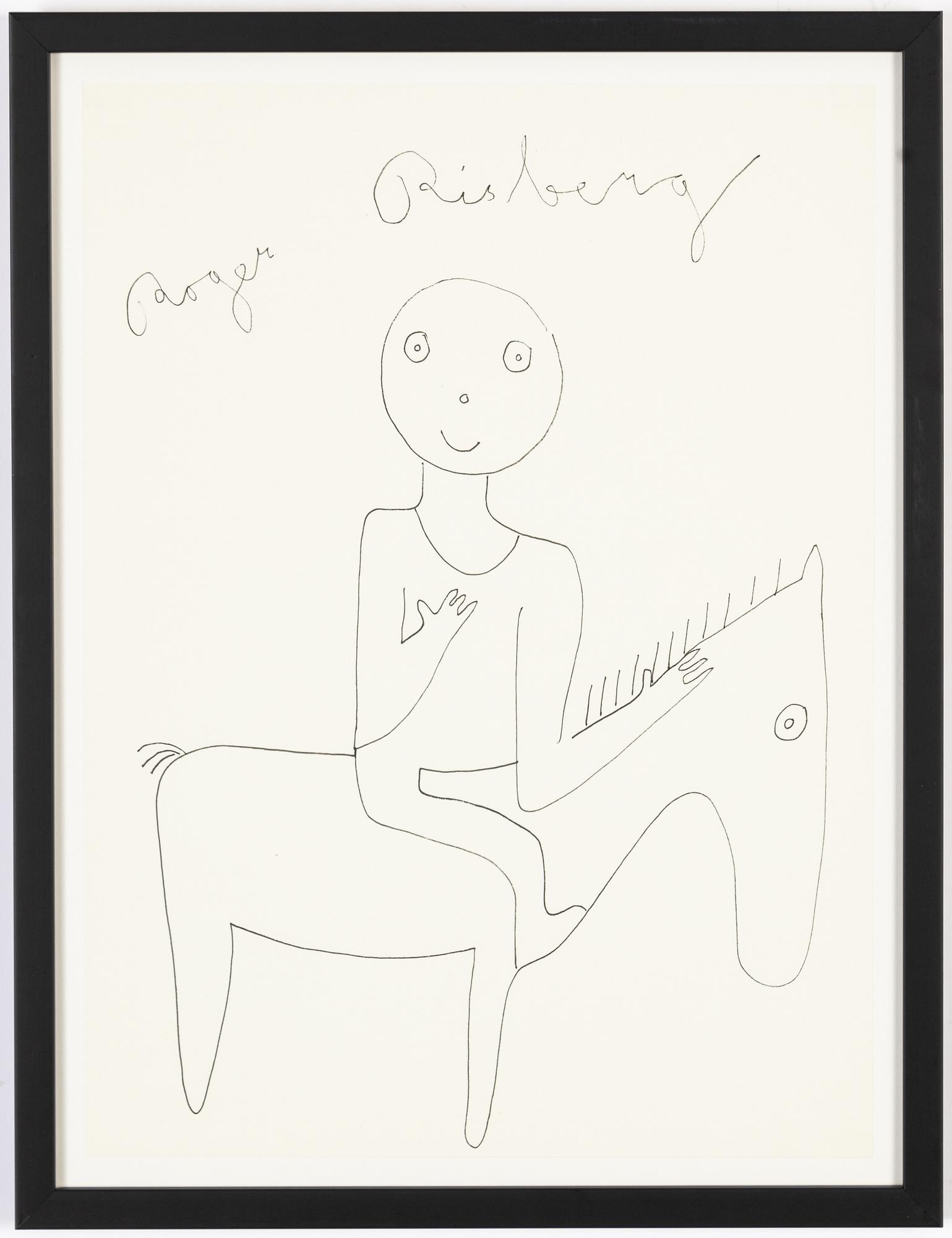 Roger Risberg, indian ink drawing, signed. Executed in 2008.