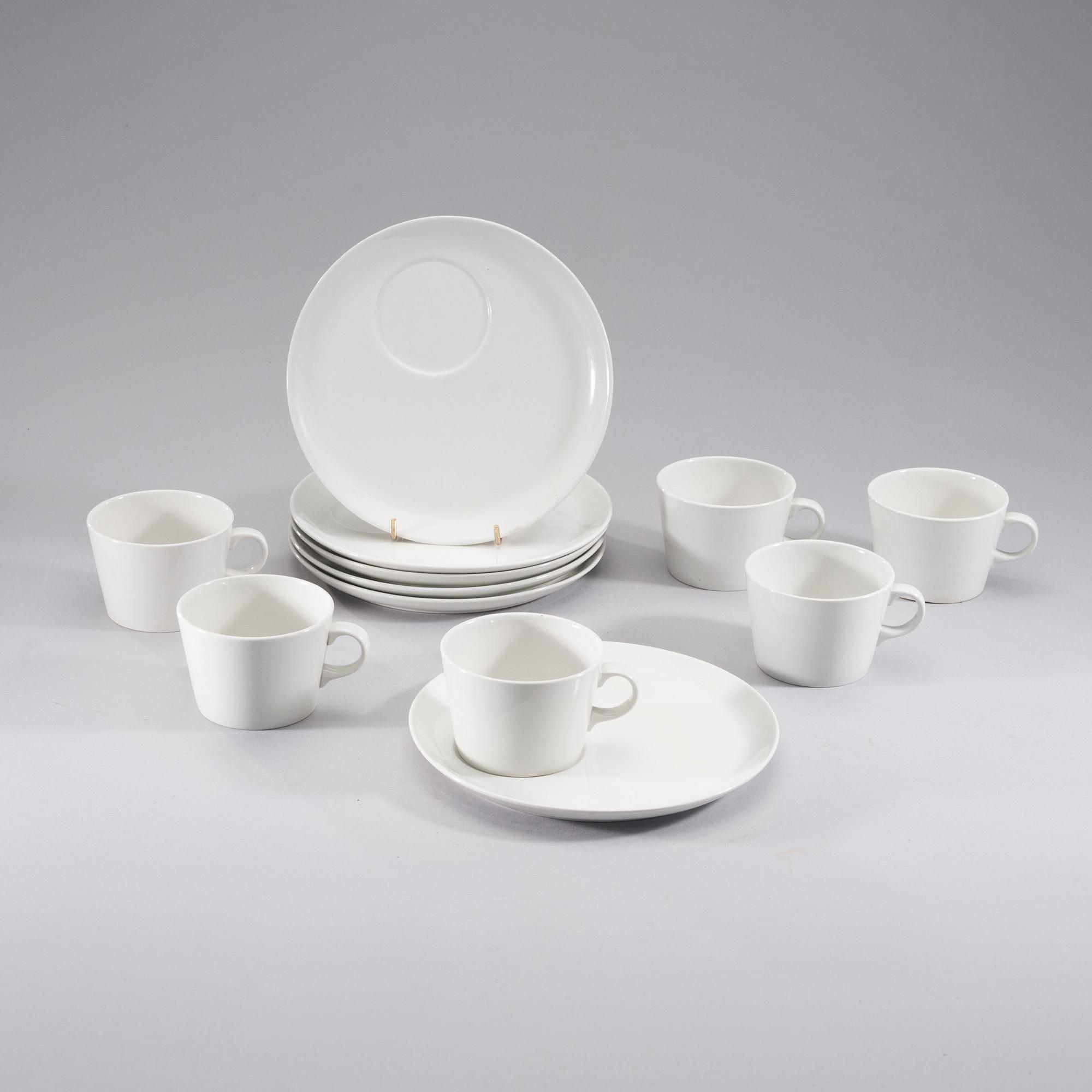 KAJ FRANCK, "Frukost-set" 6 delar, porslin, Arabia 1960-tal.
