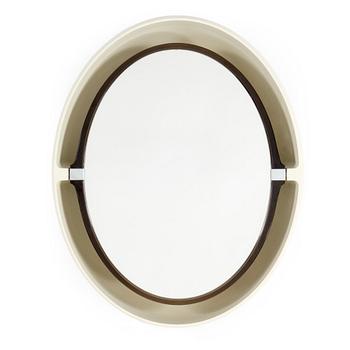 A "SPACE AGE" WALL MIRROR WITH LIGHT BY ALLIBERT, 1970s.