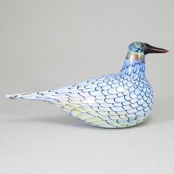 OIVA TOIKKA, a glass bird, Rusee grebe (Kriikku),Signed O. Toikka Nuutajärvi.