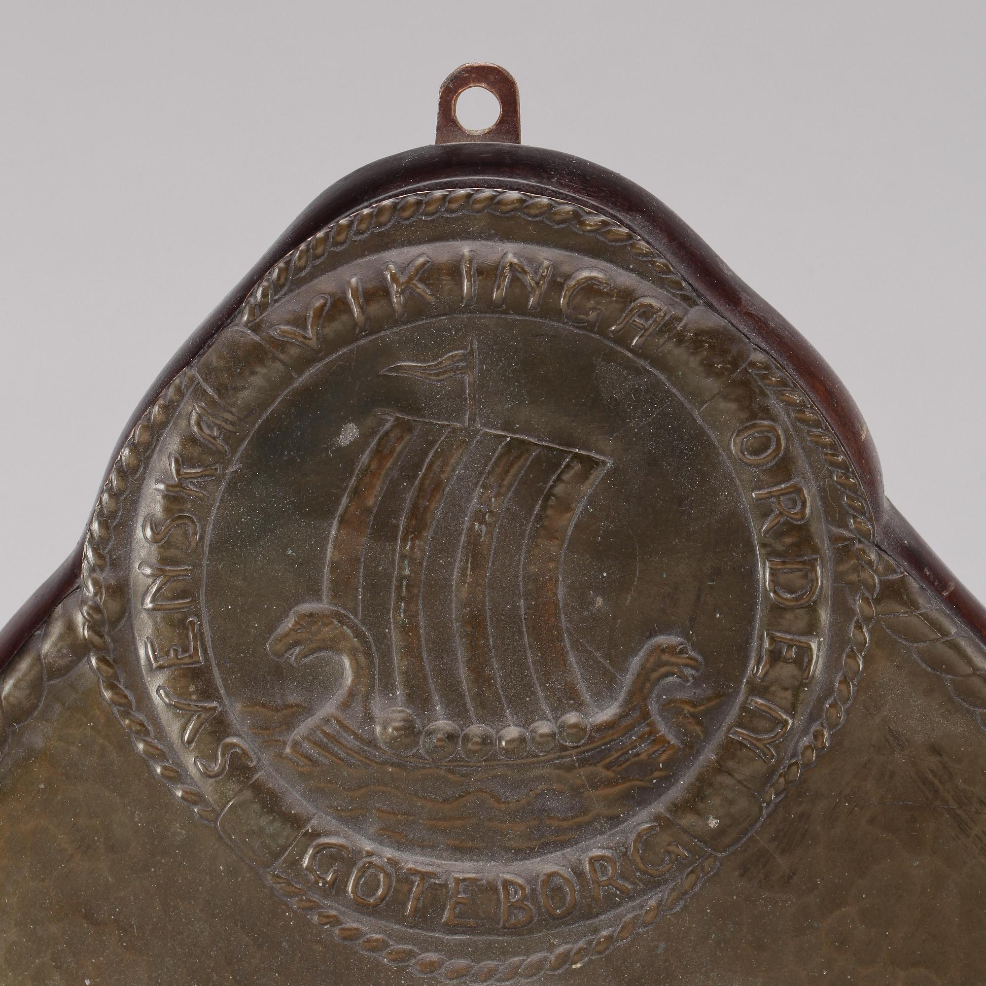 BAROMETER, koppar, Svenska Vikingaorden Göteborg 1922.